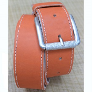 CEINTURE CUIR ORANGE | La jean